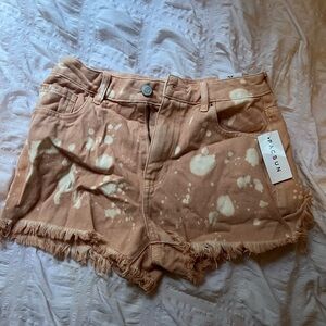 PacSun Tie dye Orange Distressed Shorts